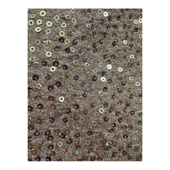 Ann Taylor LOFT Light Brown Sequin Mini Pencil Skirt with Zipper - Picture 4 of 6